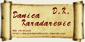 Danica Karadarević vizit kartica